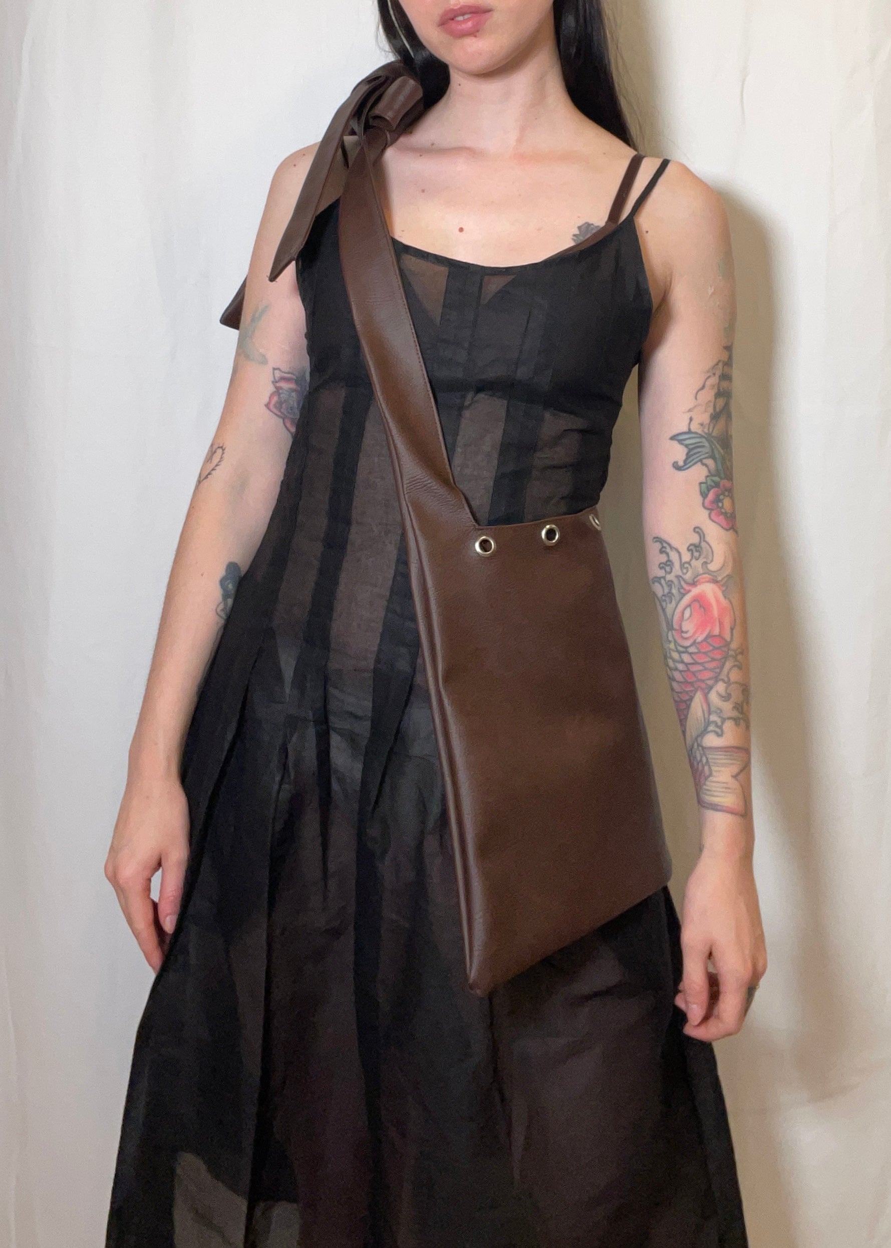 Chocolate Eyelet Slouch Bag Medium