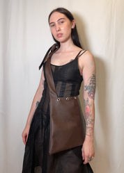 Chocolate Eyelet Slouch Bag Medium