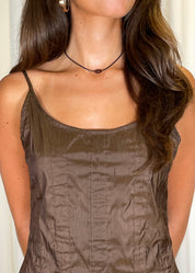 Tiny Brown Bean Necklace