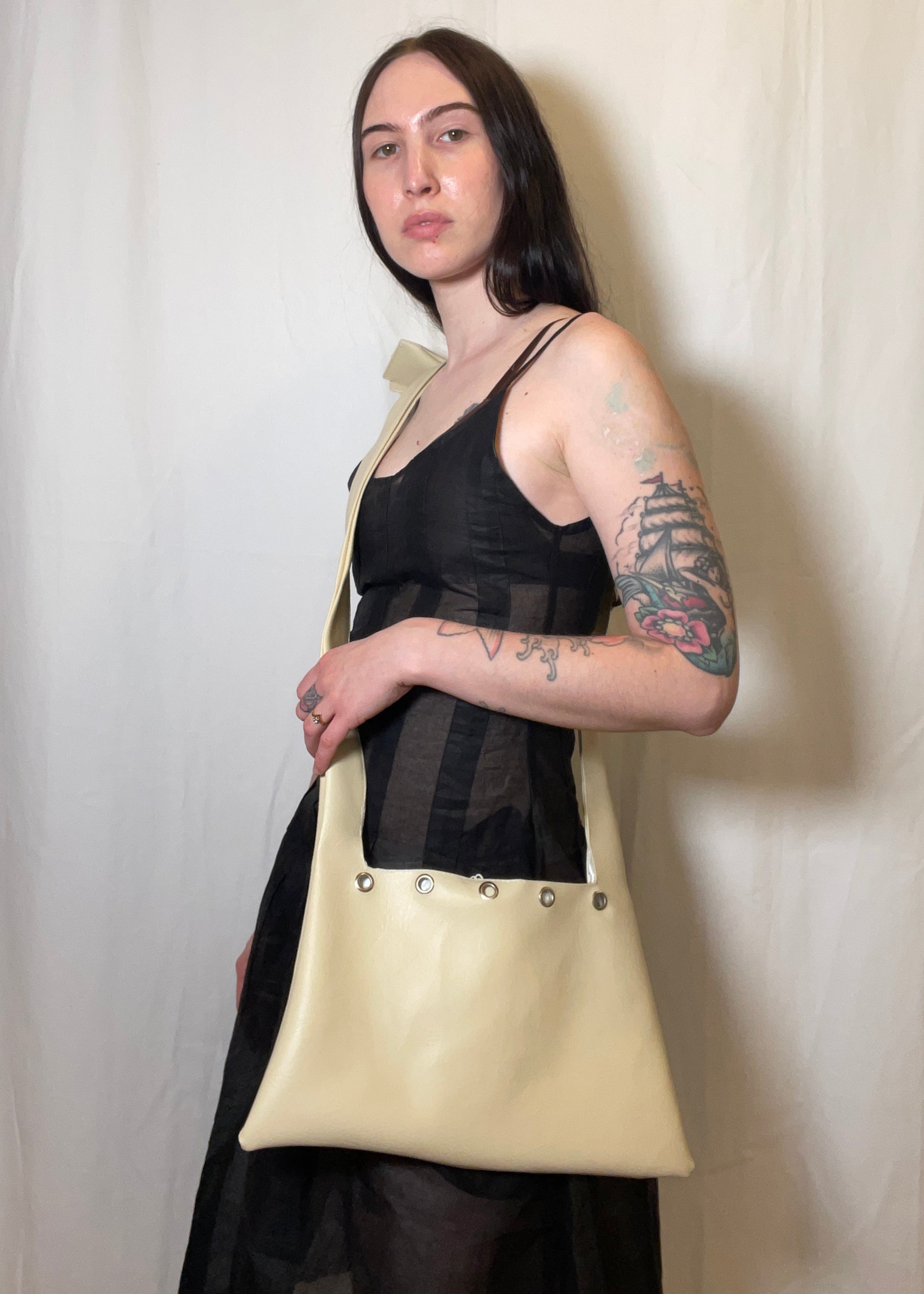 Vanilla Eyelet Slouch Bag Small