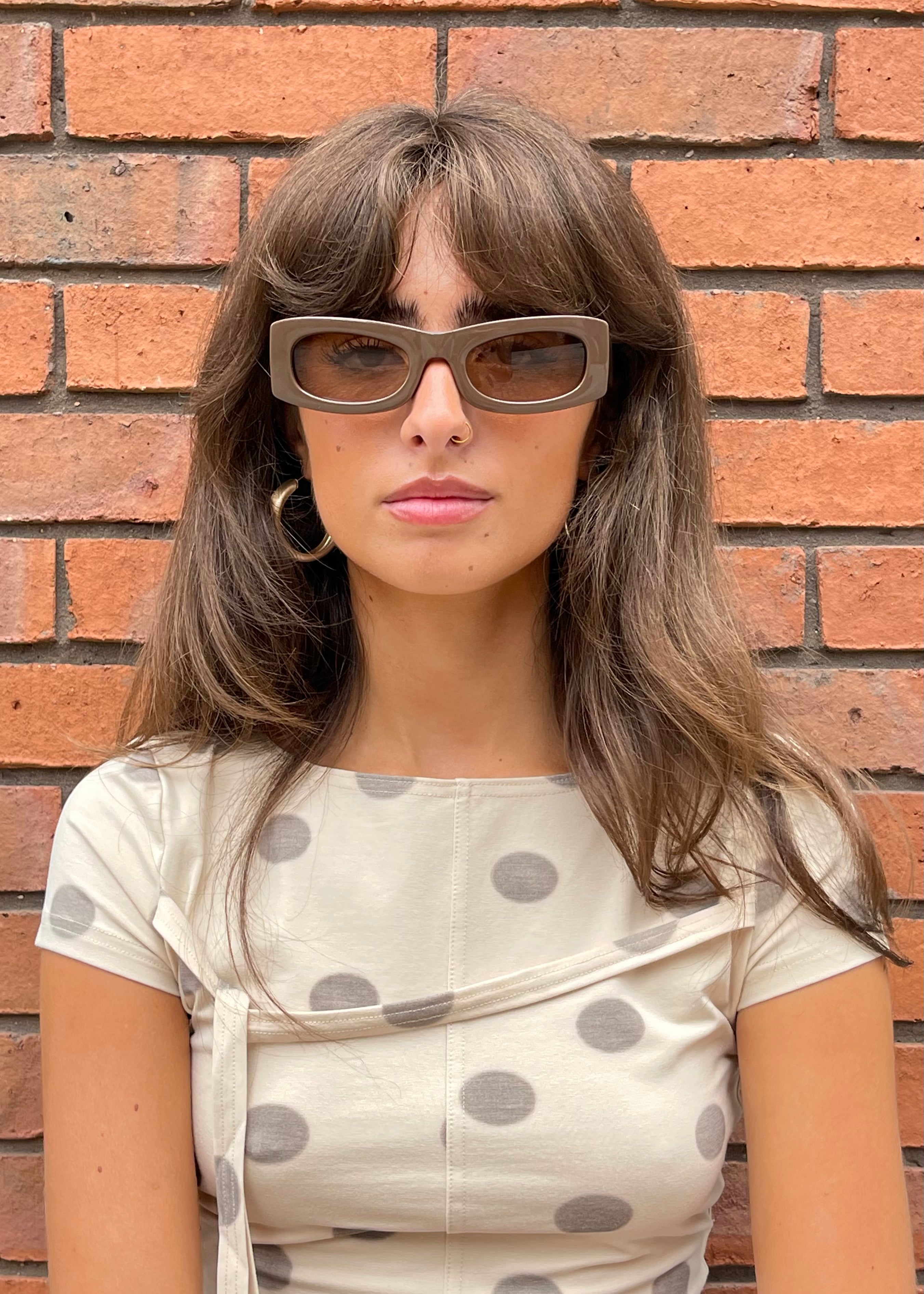 A.Kjærbede Sunglasses Frida Chocolate Model Front 1