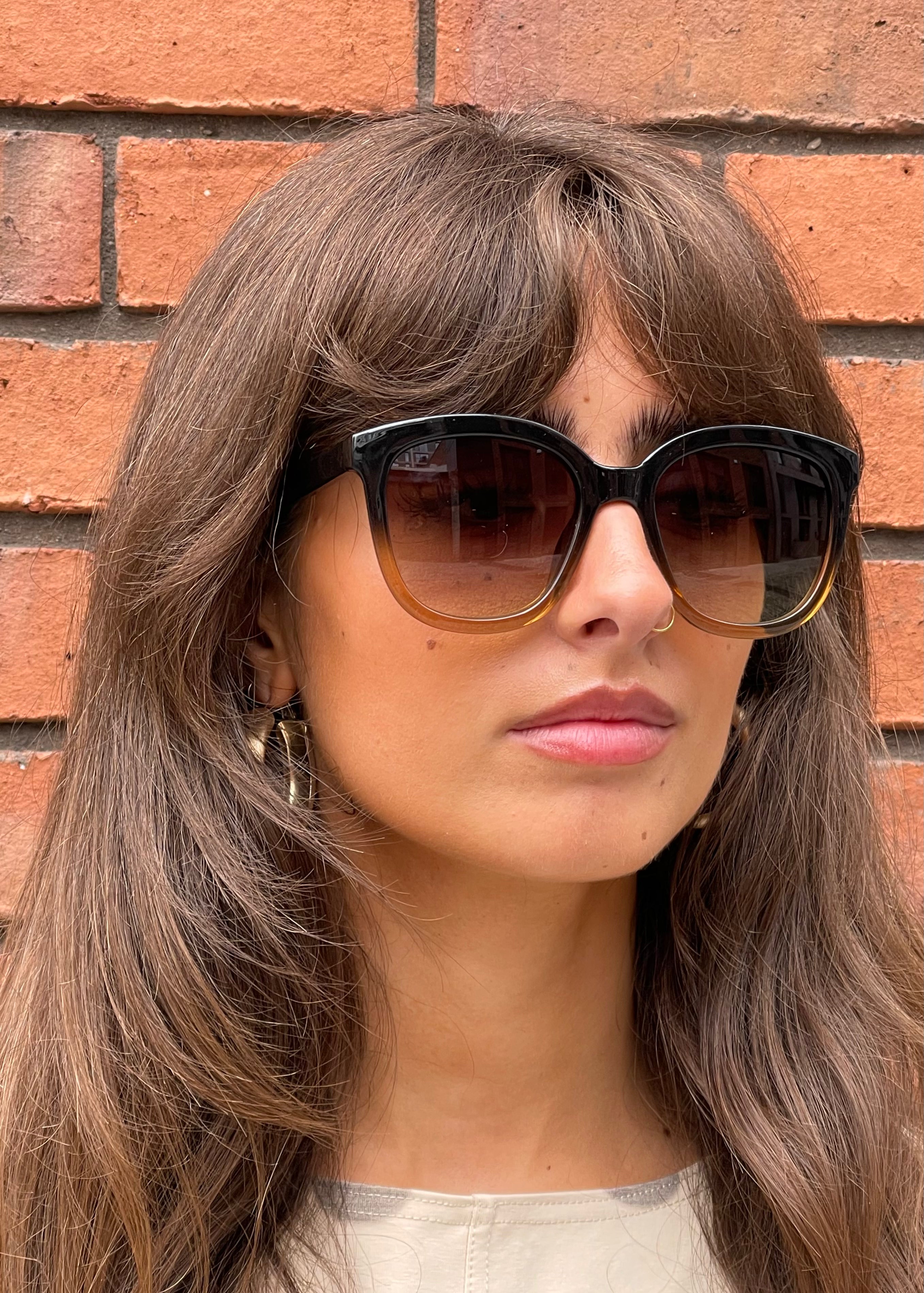 A.Kjaerbede Sunglasses Billy Black Brown Transparent Model Side 1