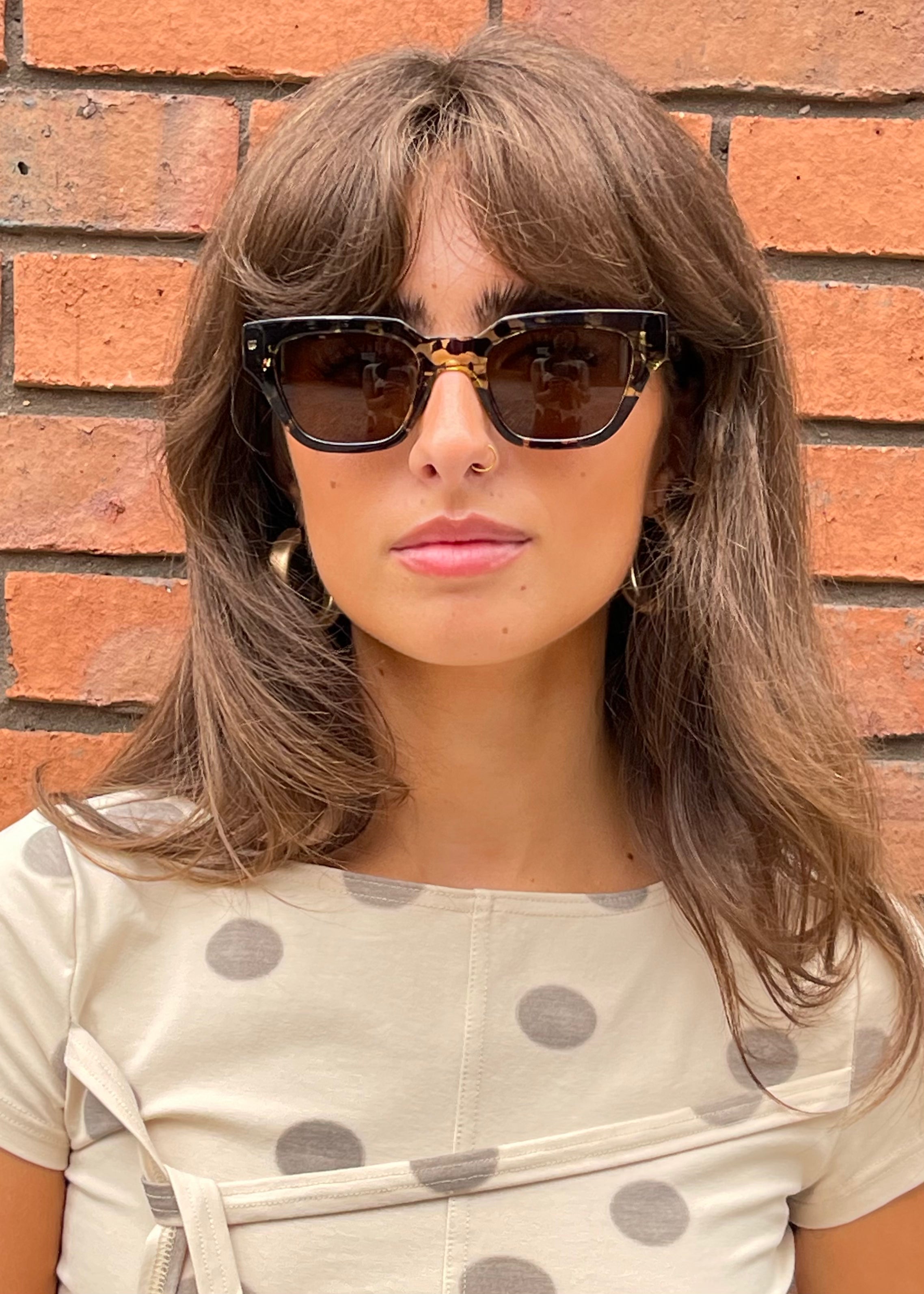 A.Kjaerbede Sunglasses Kaws Black Yellow Tortoise Model Front 1