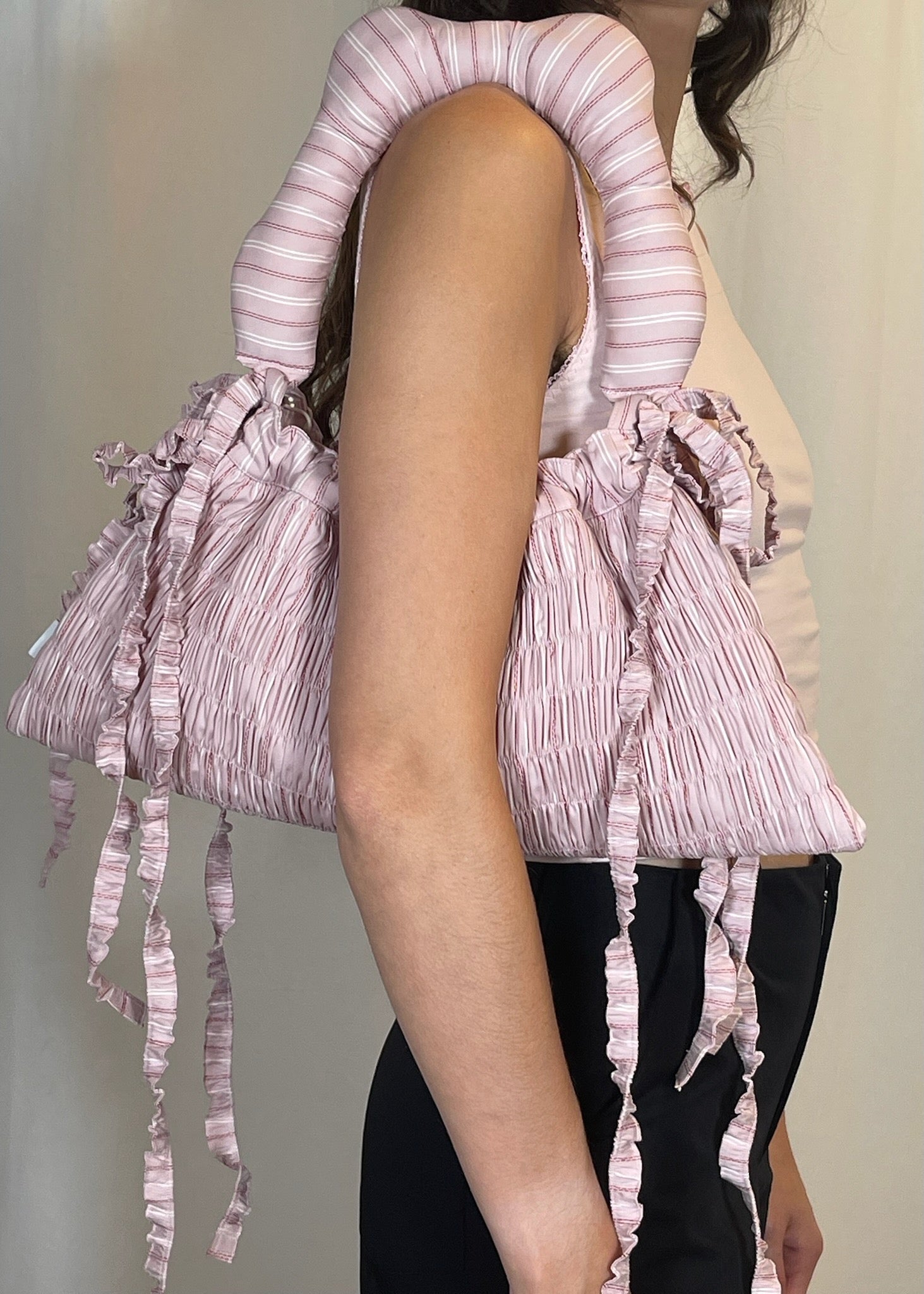 Calendula Bag in Pink Stripe