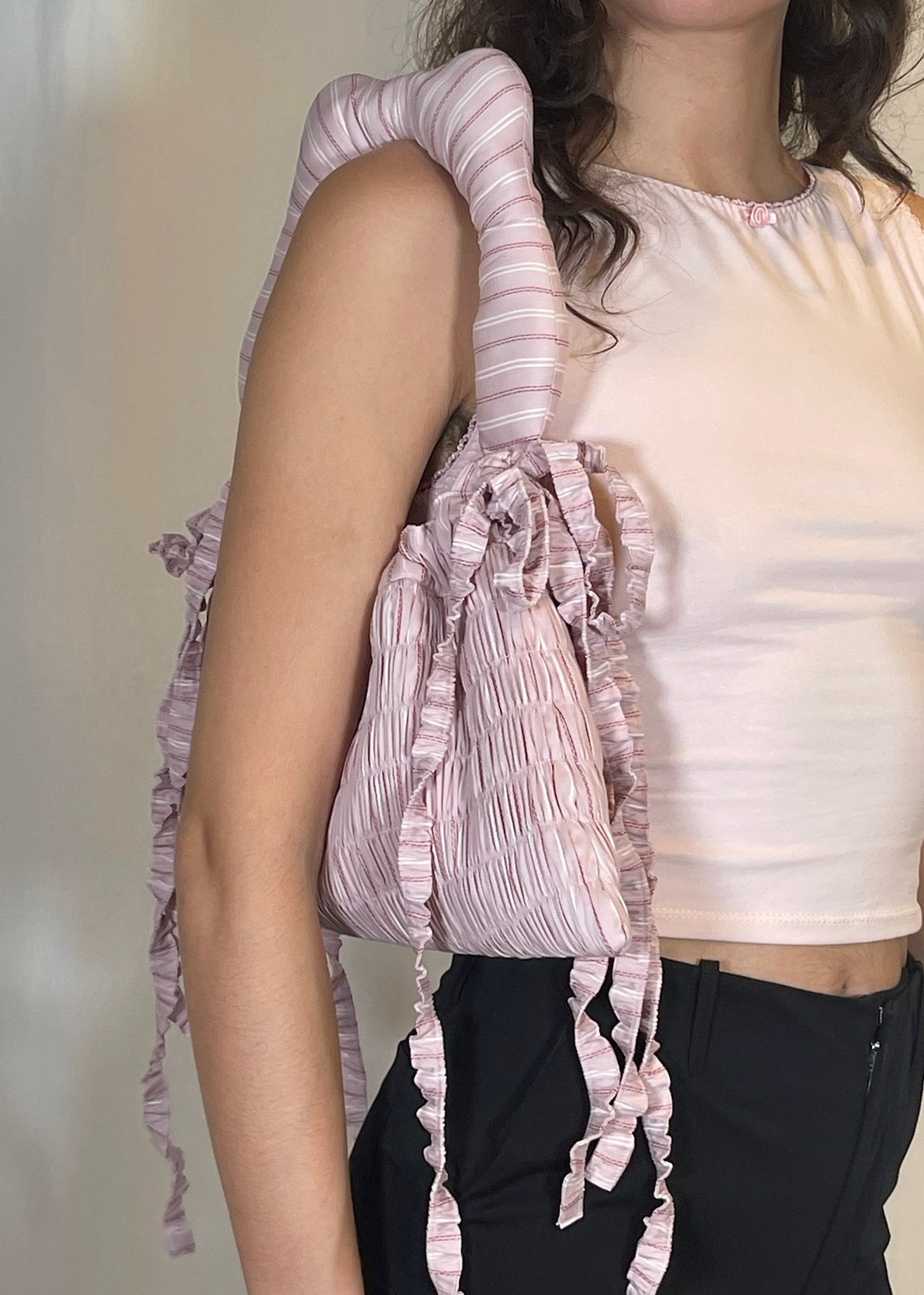 Calendula Bag in Pink Stripe