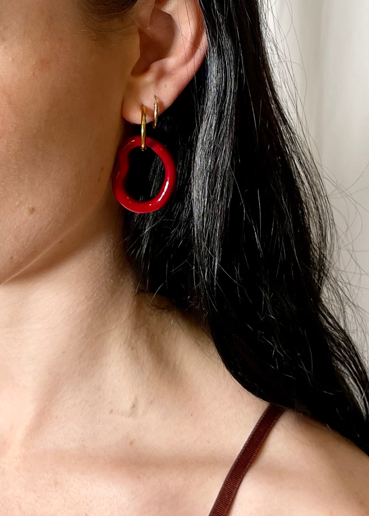 Amebas Red Earrings Suplais
