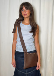 Chocolate Eyelet Slouch Bag Small
