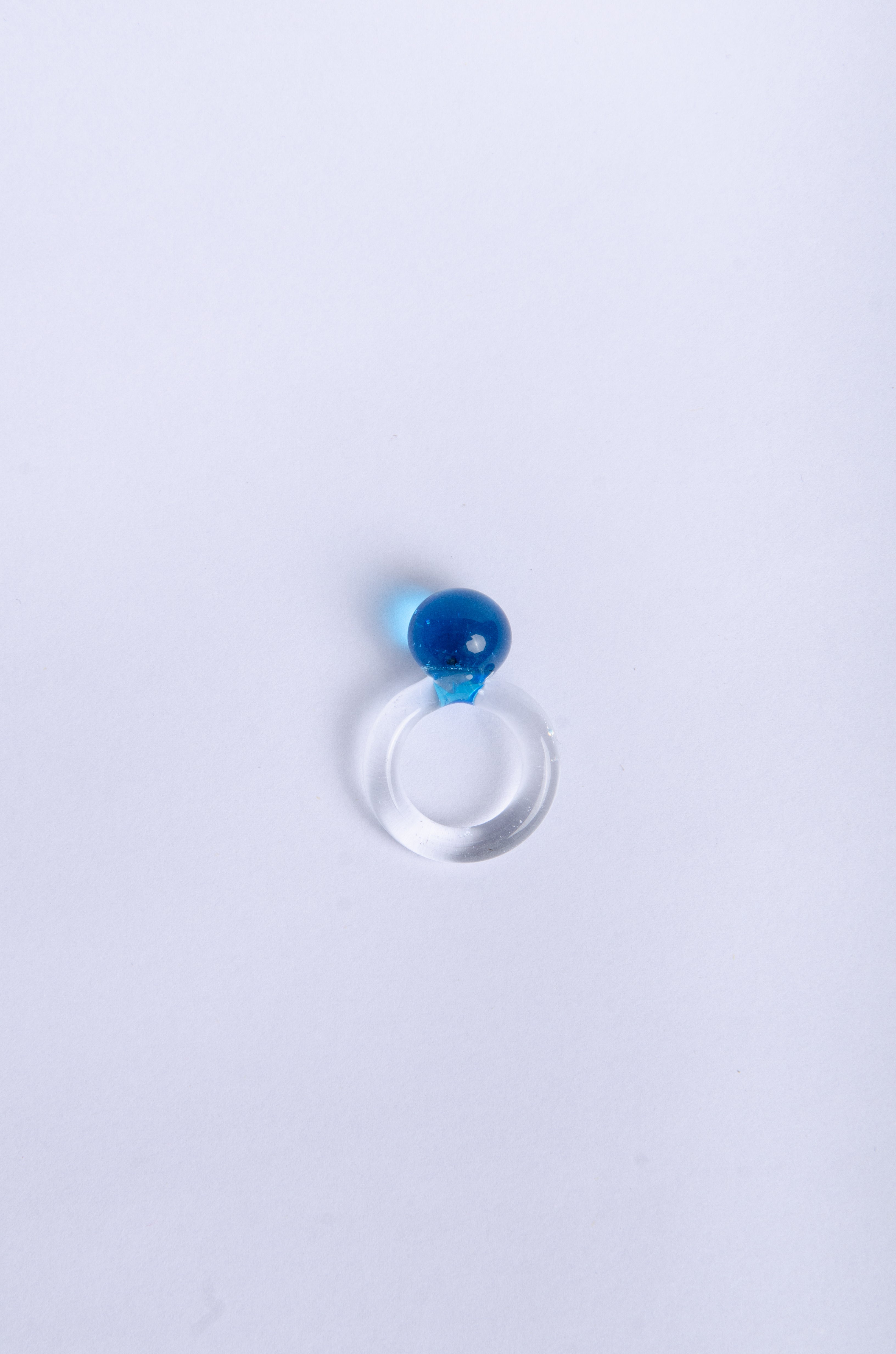 Boton Ring in Sky Blue and Clear Brand Imagery