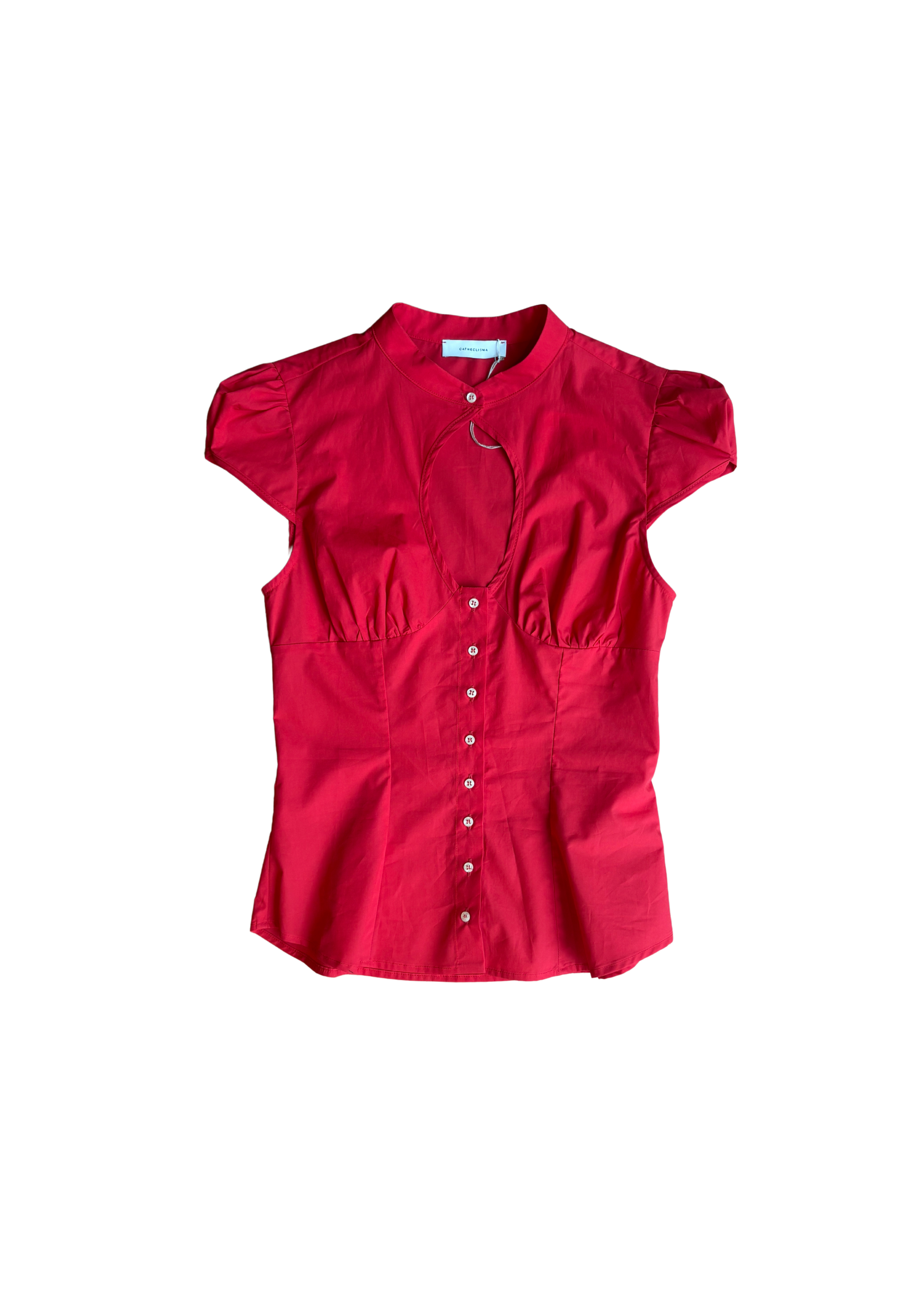 CatheclismaBerta Red Cotton Top Flat