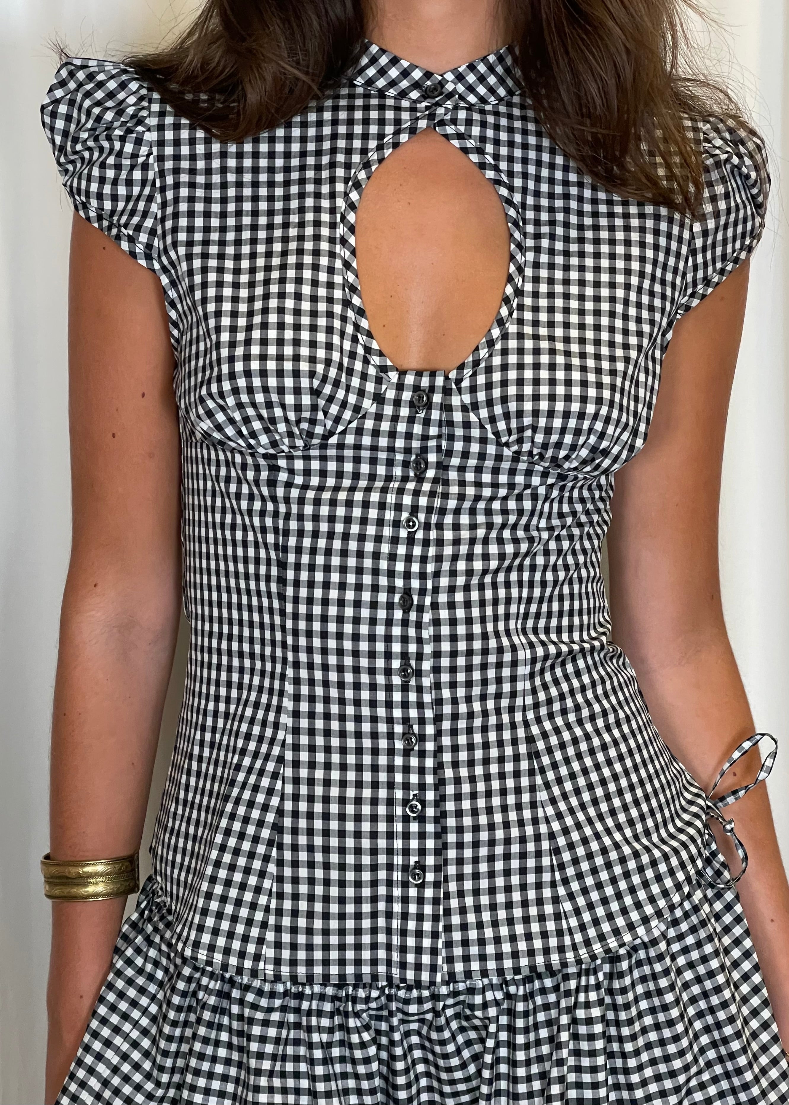 Catheclisma Berta Top Vichy Cotton Close Up