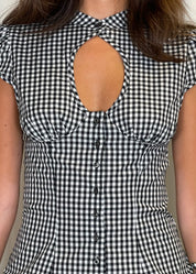 Catheclisma Berta Top Vichy Cotton Close Up 2