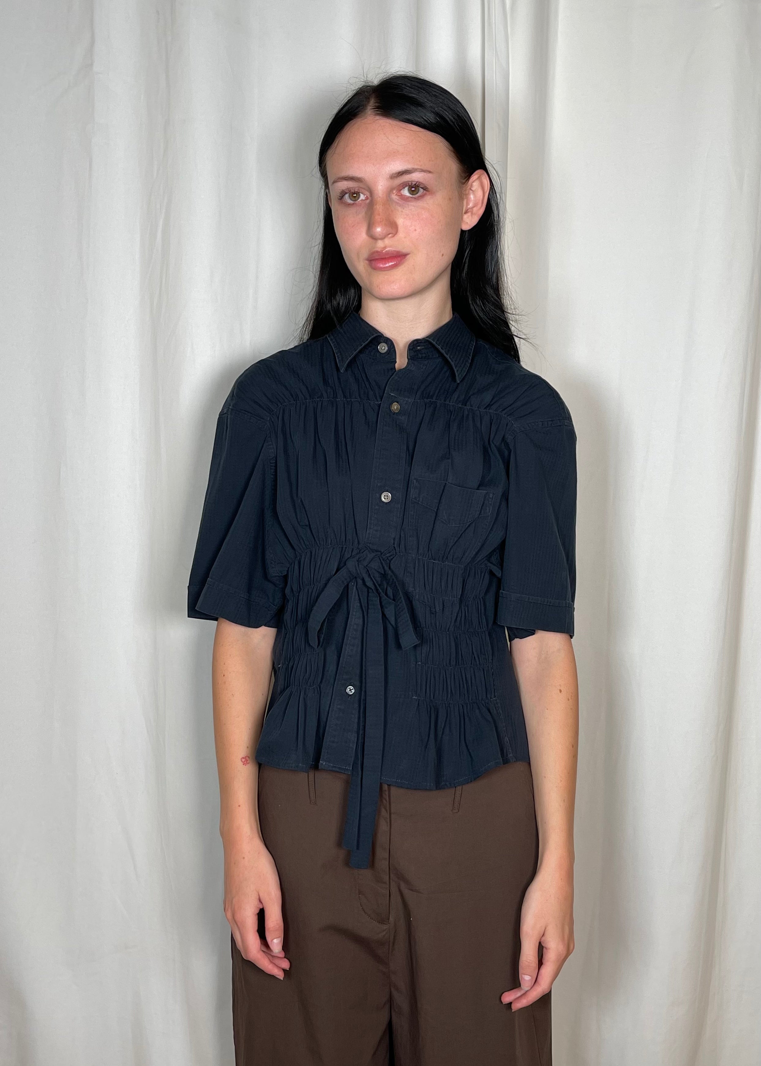 ESTUDIO1999 Bustier Shirt Navy Model