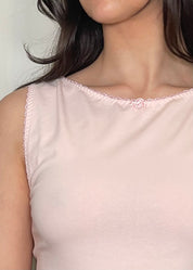 Evie Joynes Audrey Tank Top Pink Detail Rose