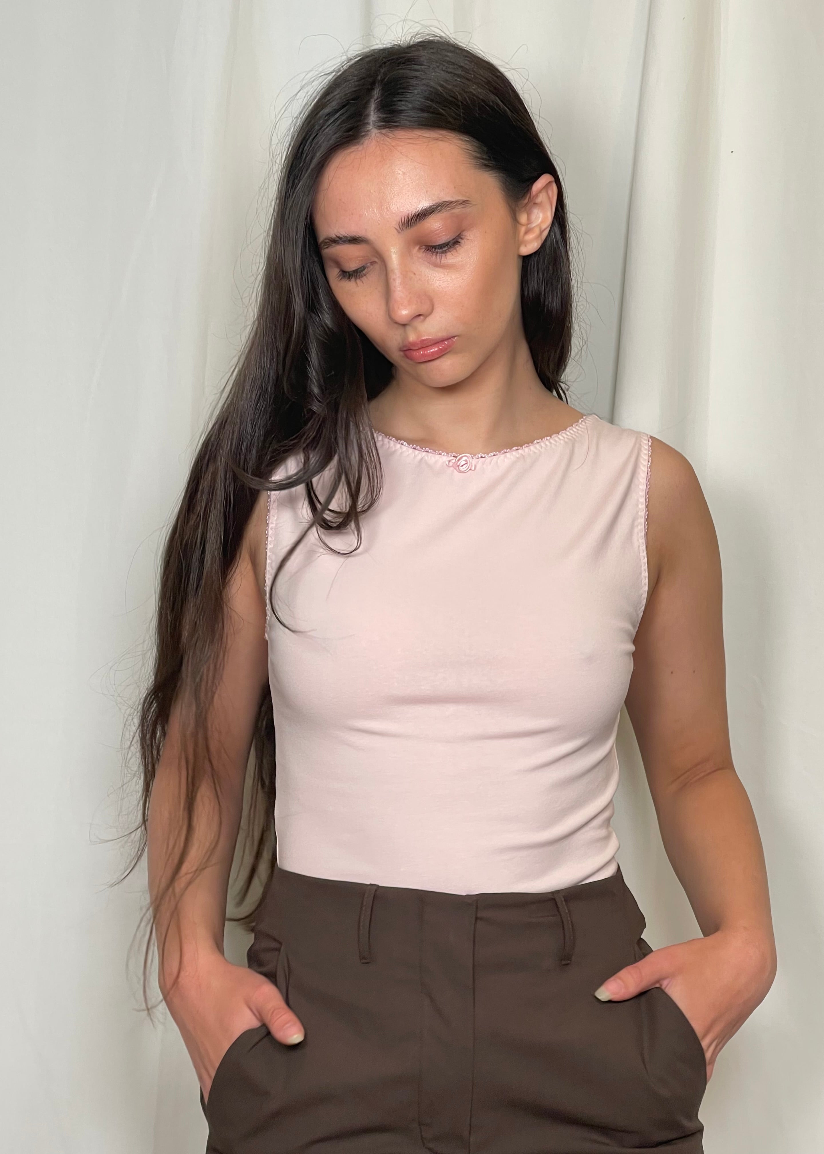 Evie Joynes Audrey Tank Top Pink Front 2