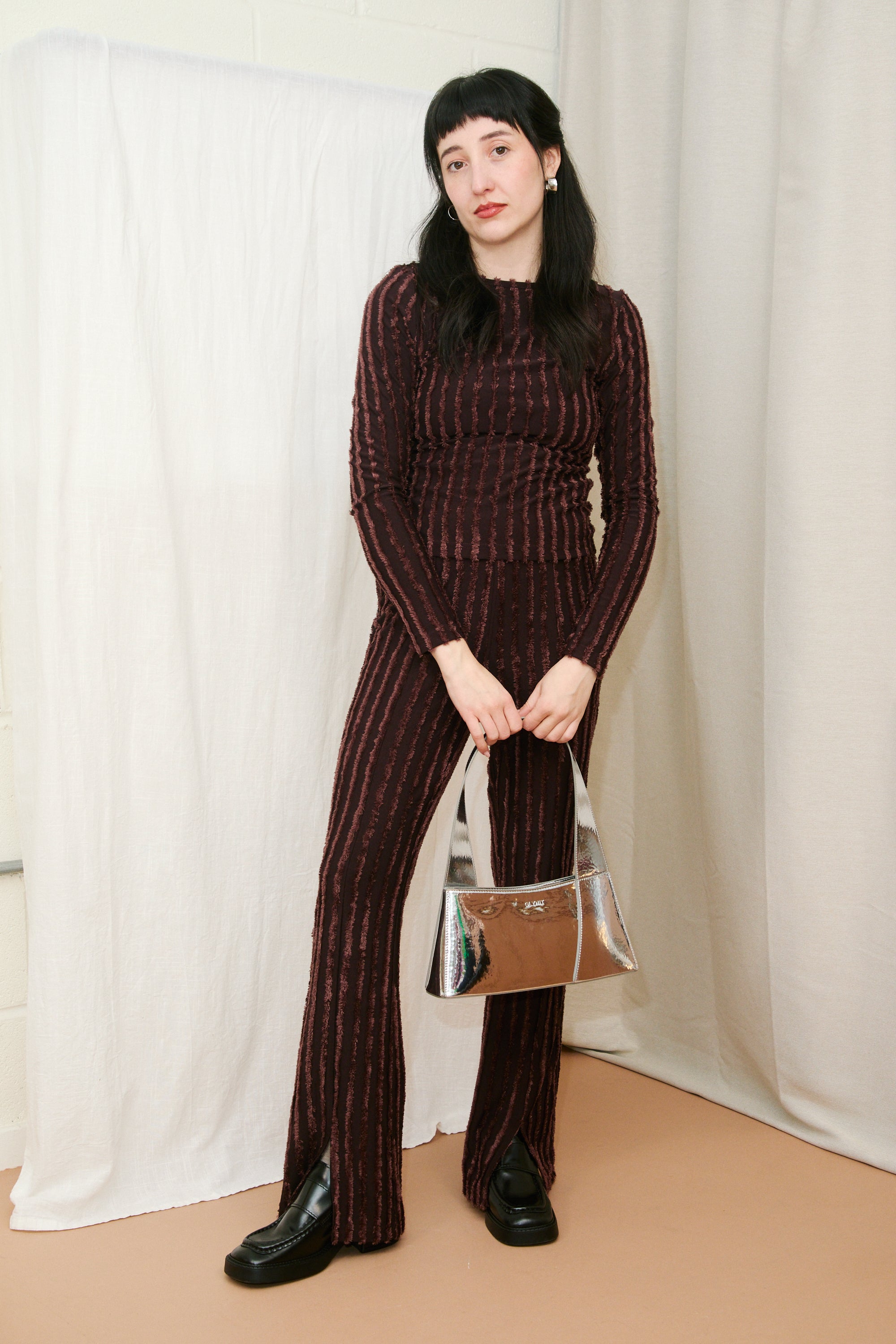 HOSBJERG ROBERTA PANTS AND TOP SET CHOCOLATE GLYNIT BAG