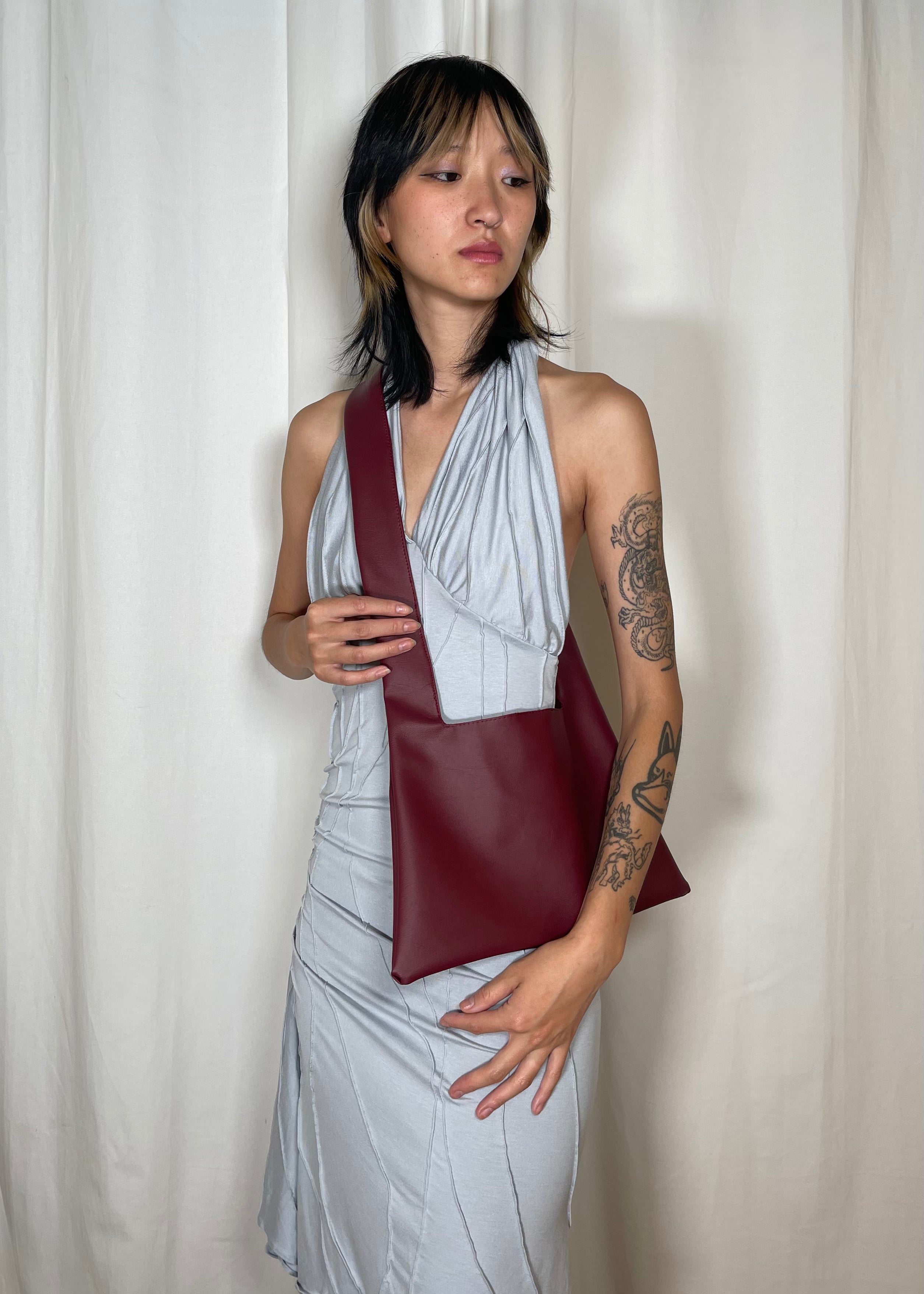 Burgundy Slouch Bag Small