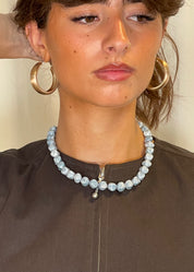 Lovethanks Blue Granite Necklace Model