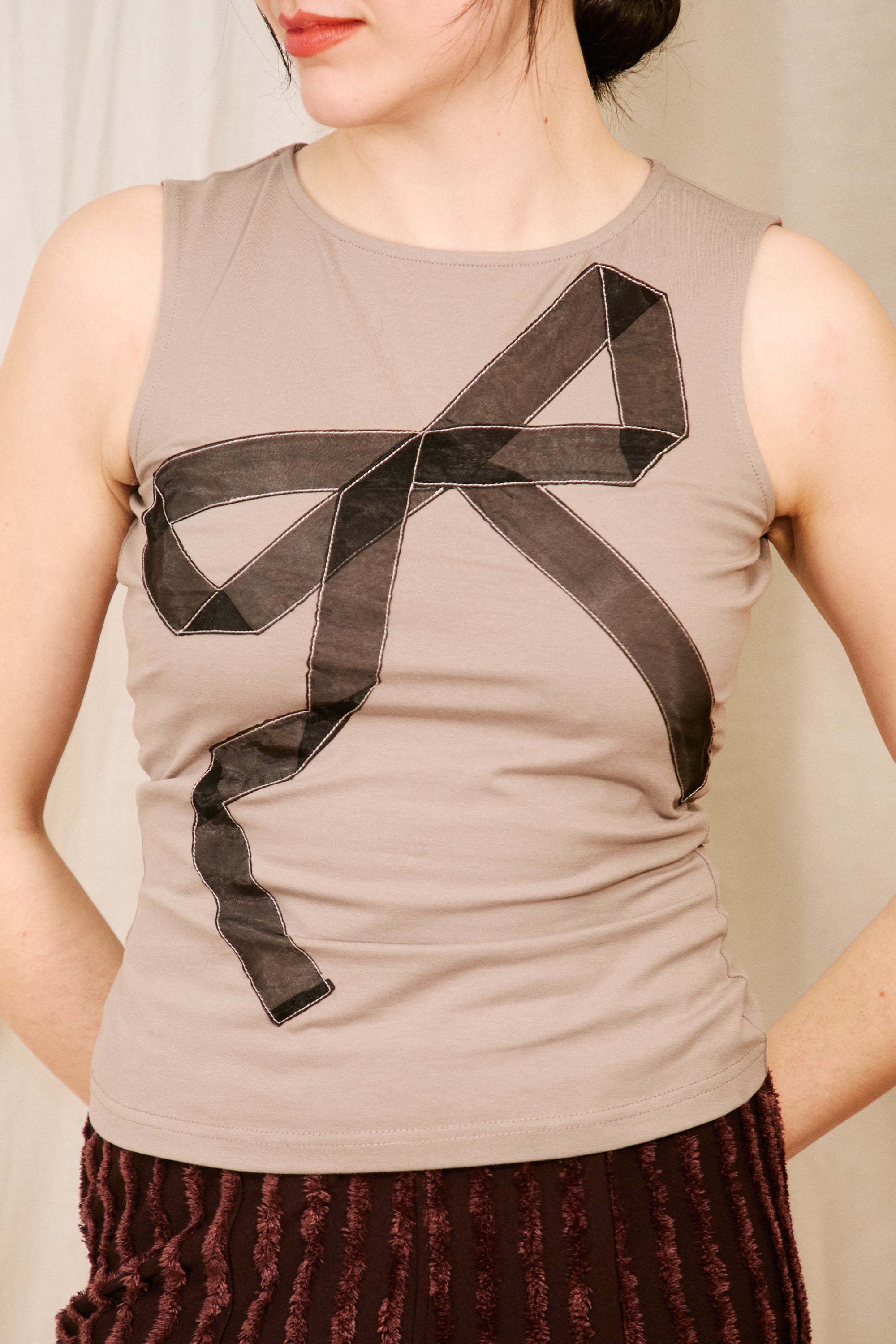 Lovethanks semi sheer ribbon tank