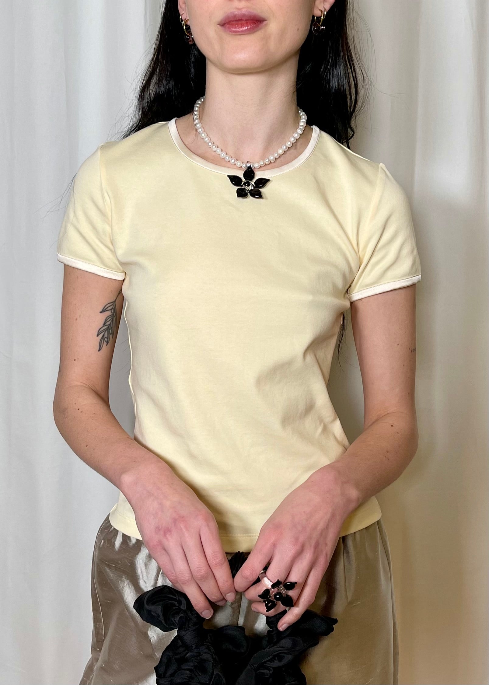 Talia Tee in Light Yellow Hai