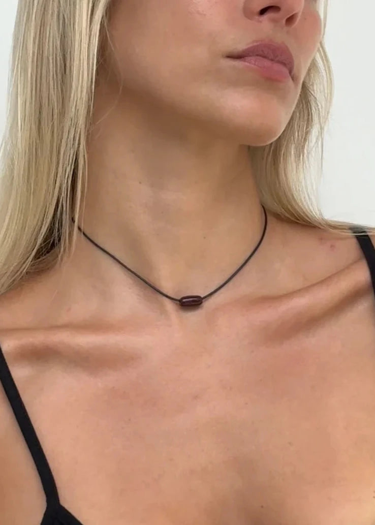 Tiny Brown Bean Necklace