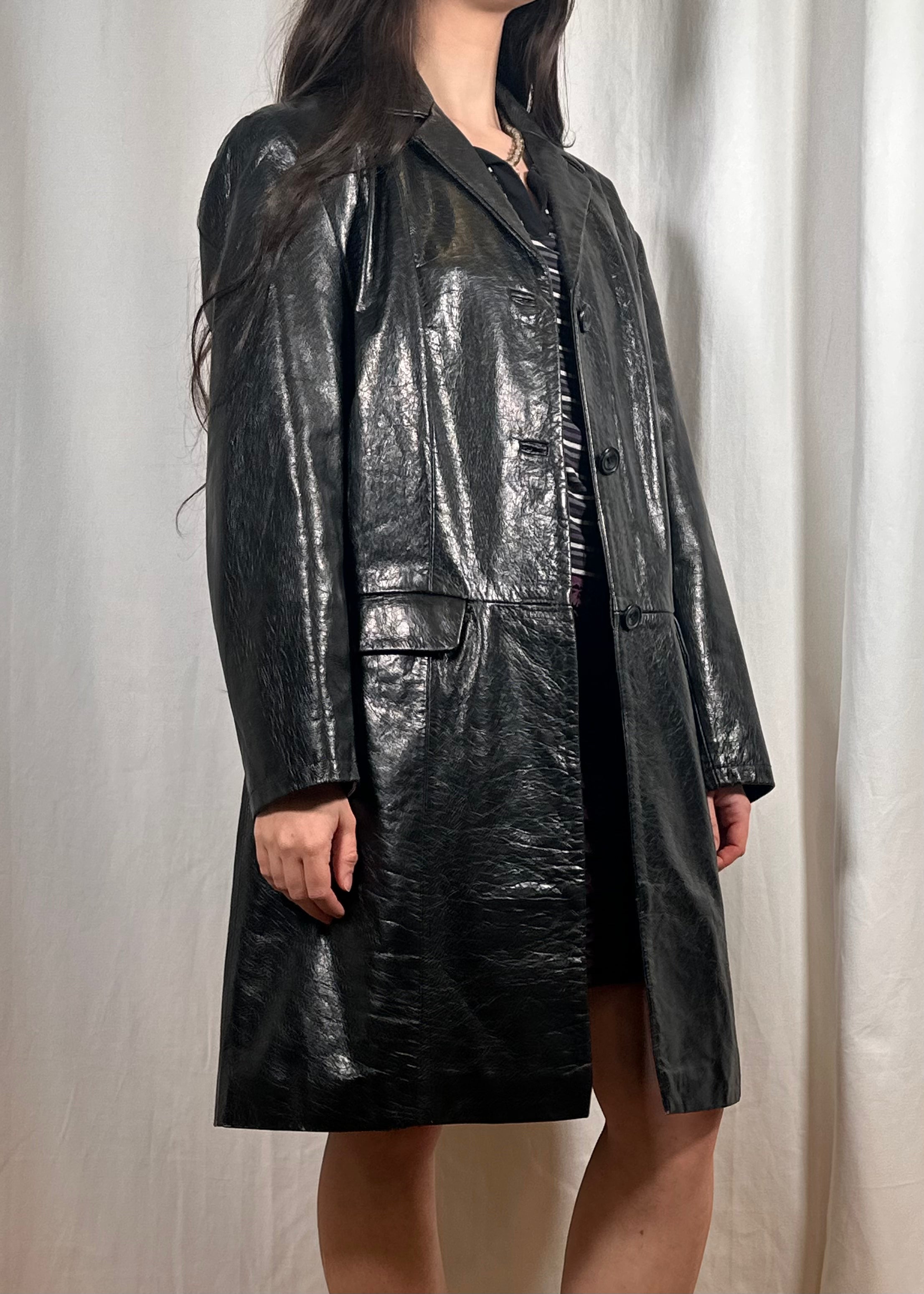 Vintage | Faux Leather Trench Coat – The Norah Store