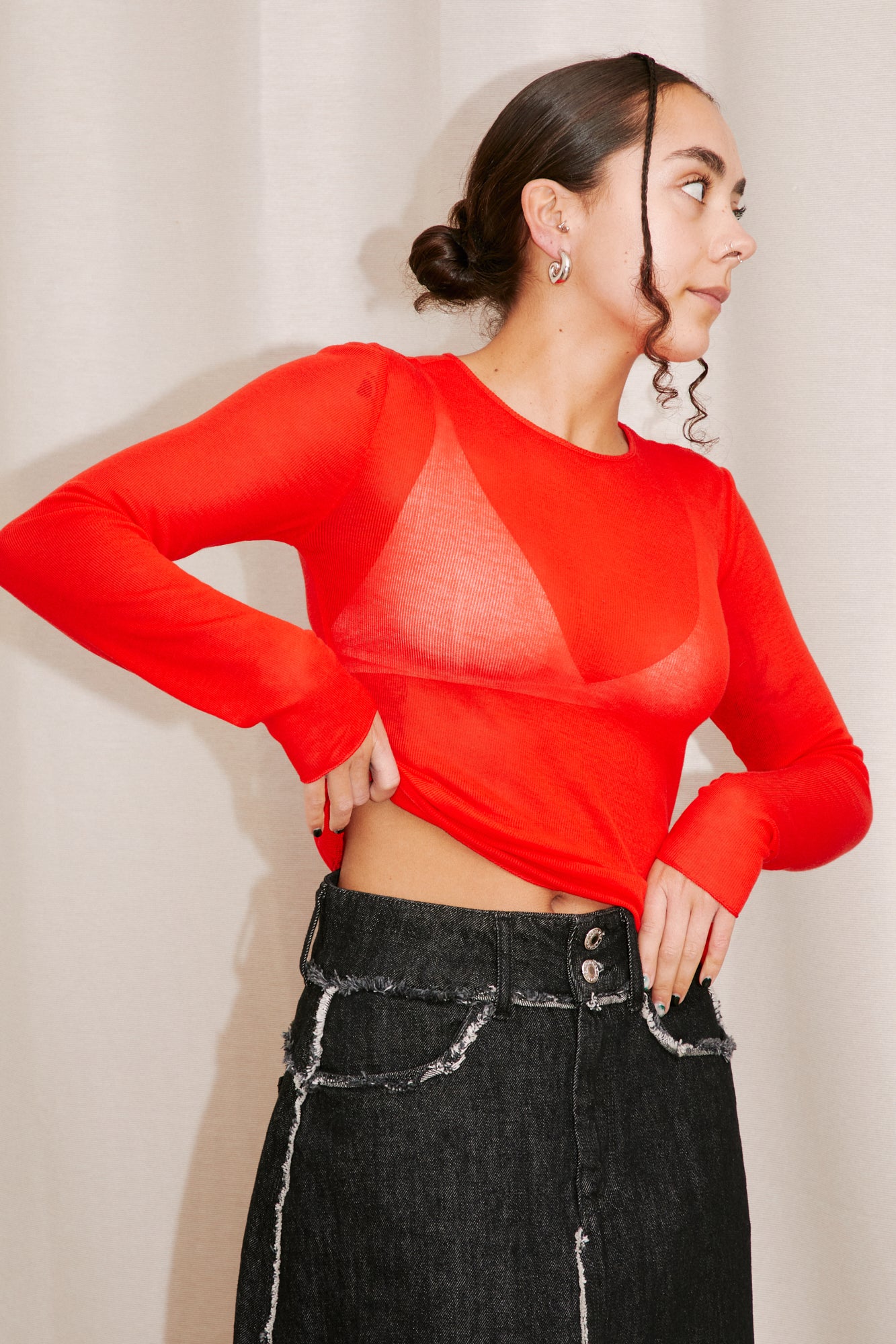 black to grey astro top