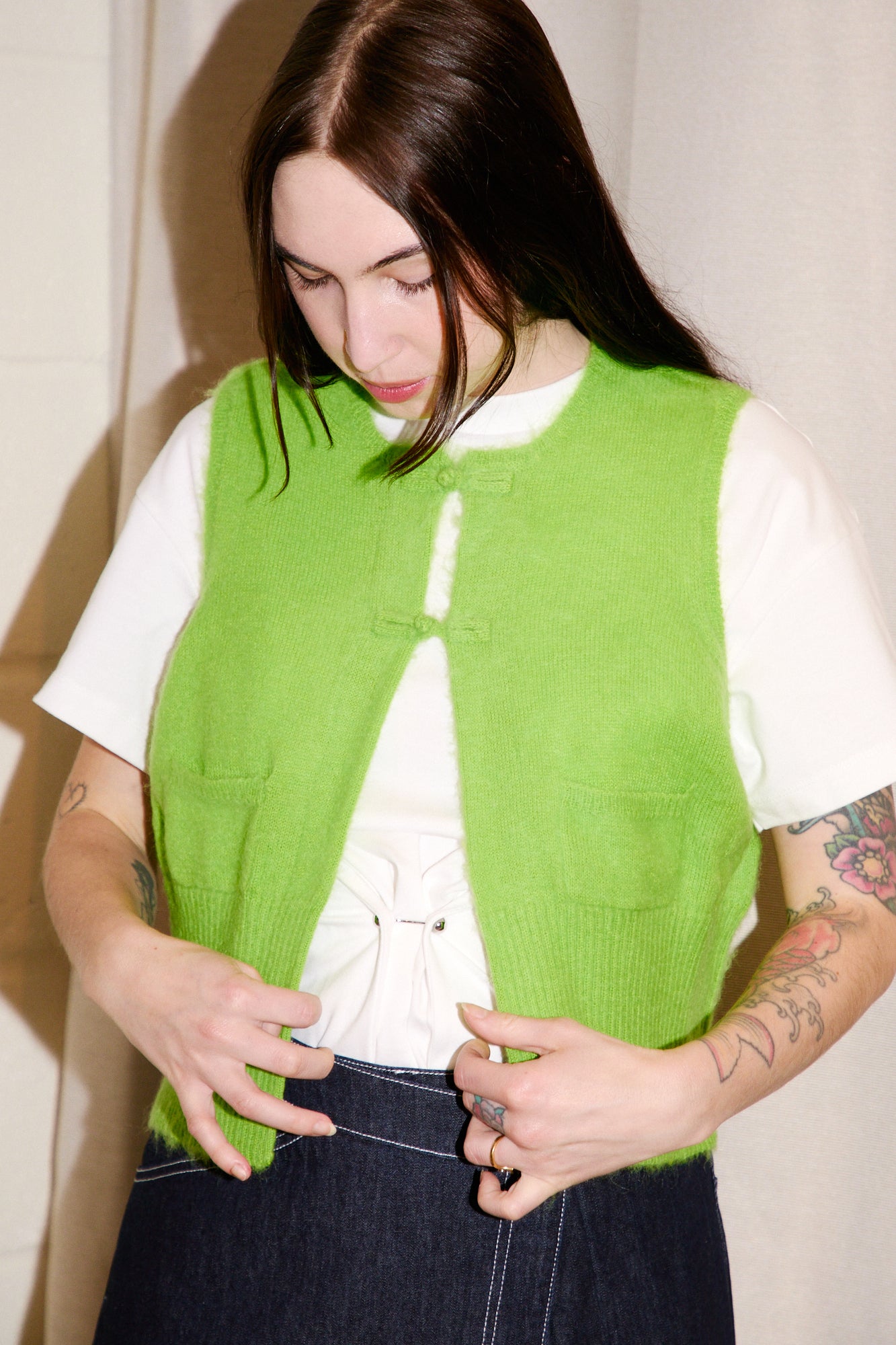 china button vest beams boy