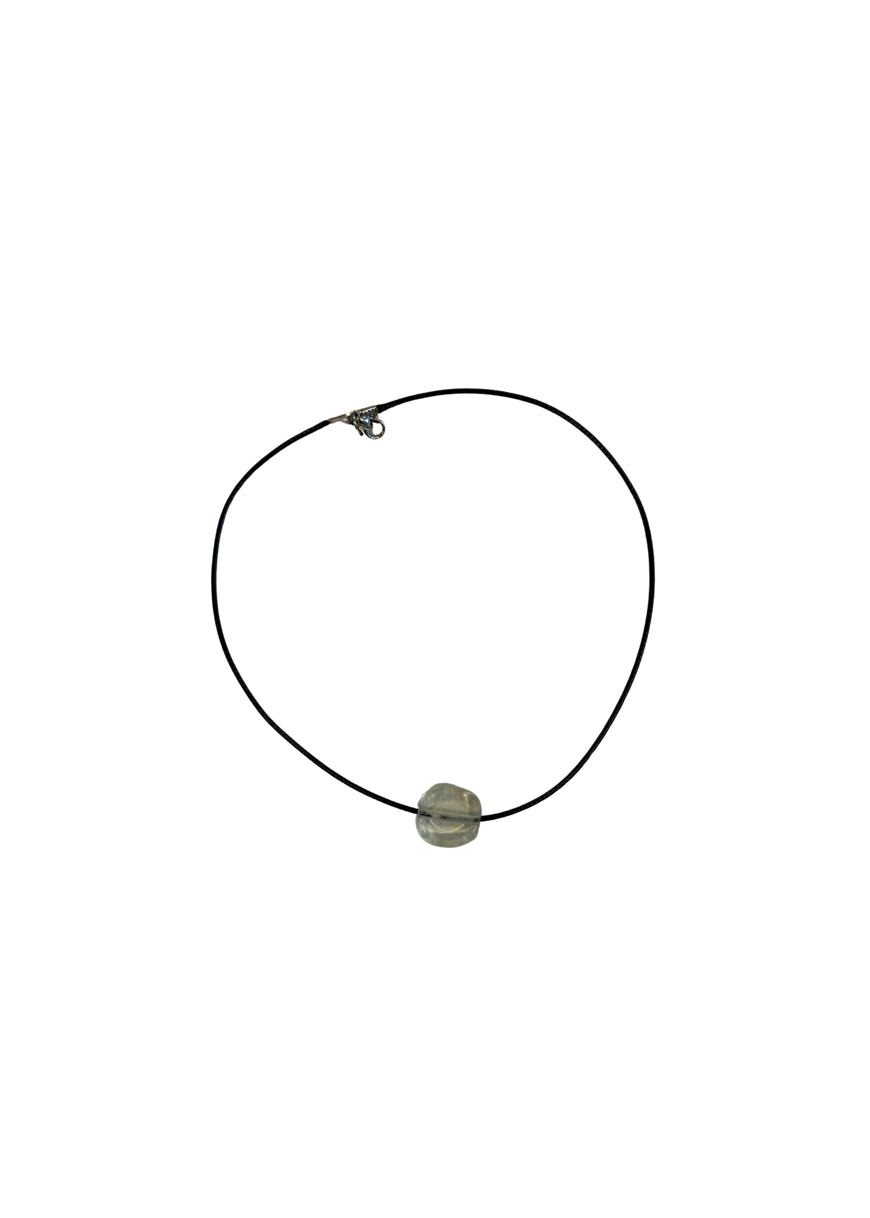 Tiny Clear Glass Circle Necklace