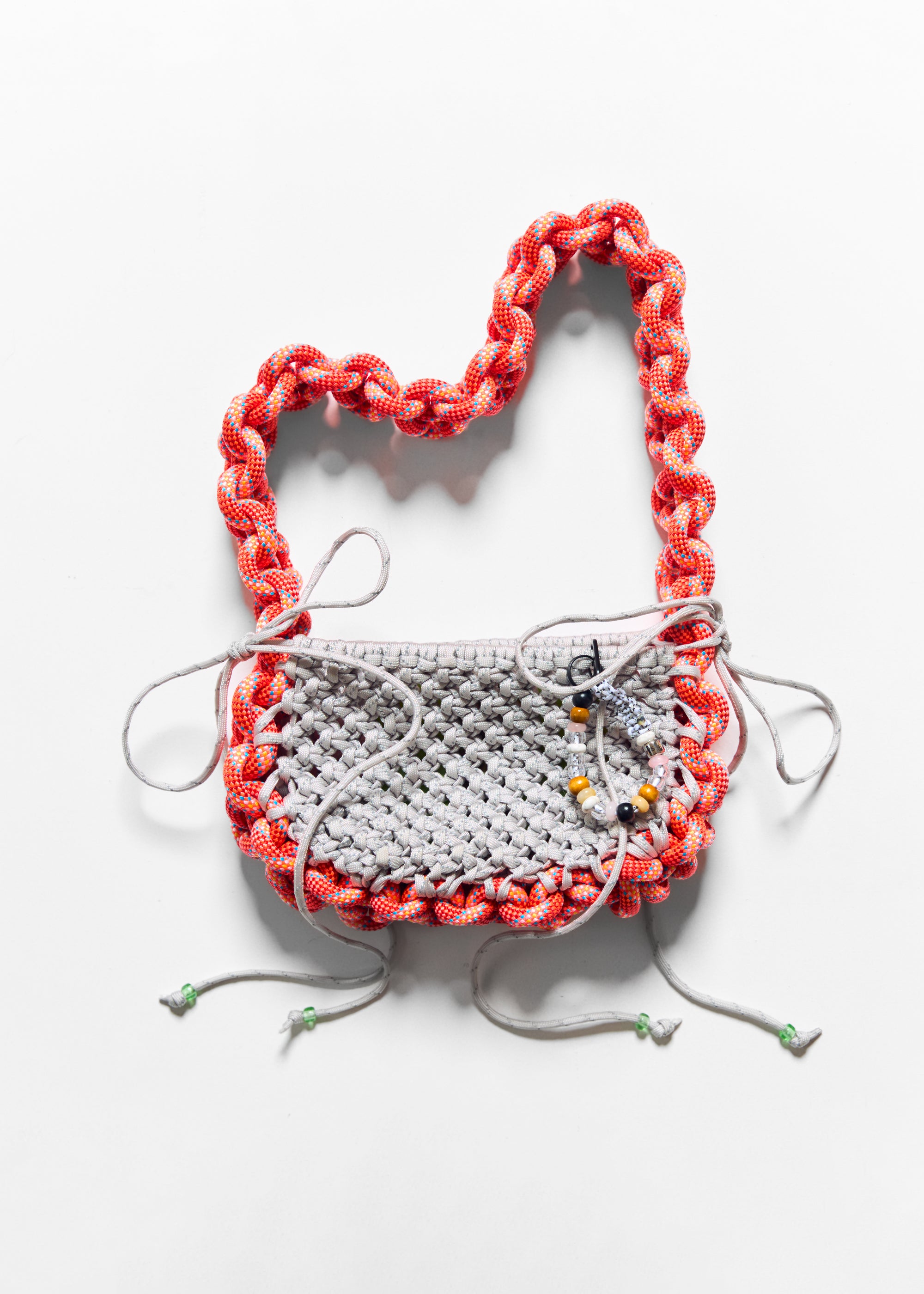 friday bag in coral and grey reflective