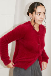 hosbjerg pearl knit cardigan and black to grey trousers