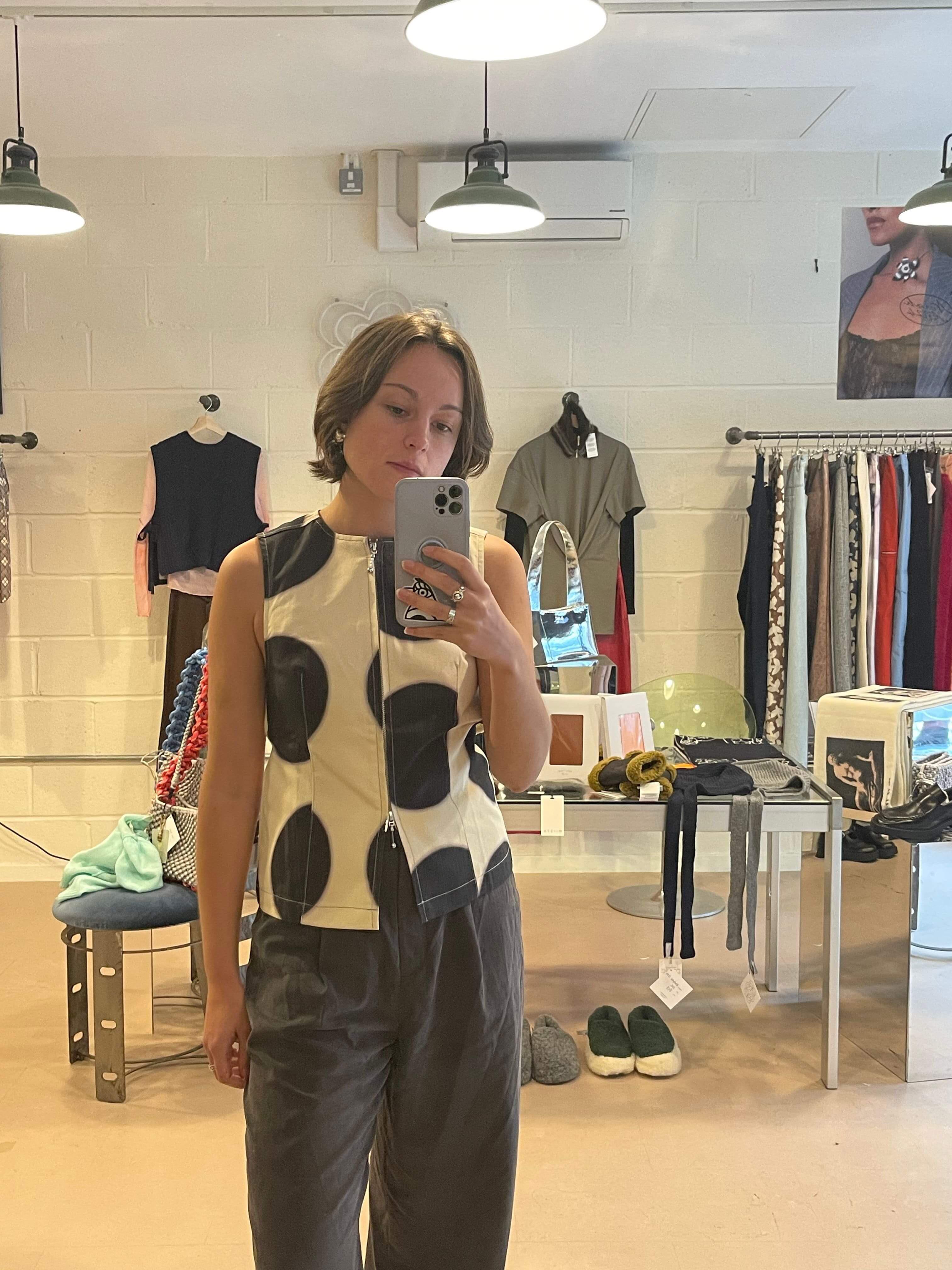 ESME WEARS LOVETHANKS SPOT VEST