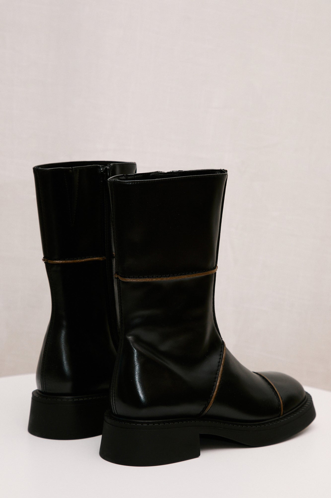 miista dahlia boots black and brown