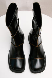 miista dahlia boots black and brown