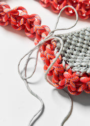 nots friday bag in coral and grey reflective