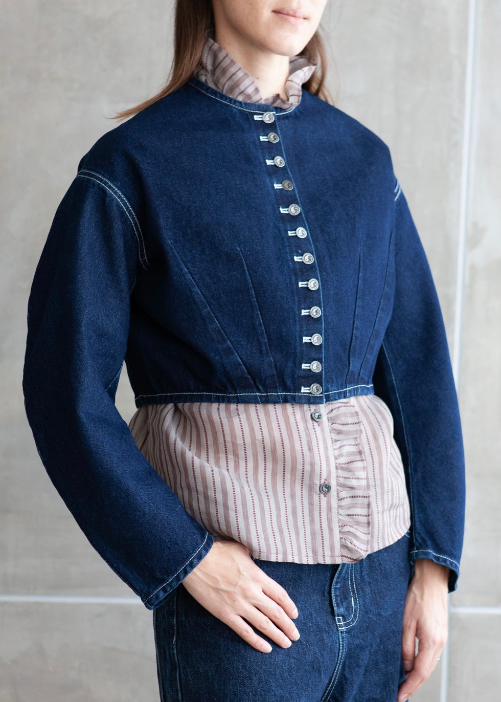 w'menswear bloomer jacket indigo