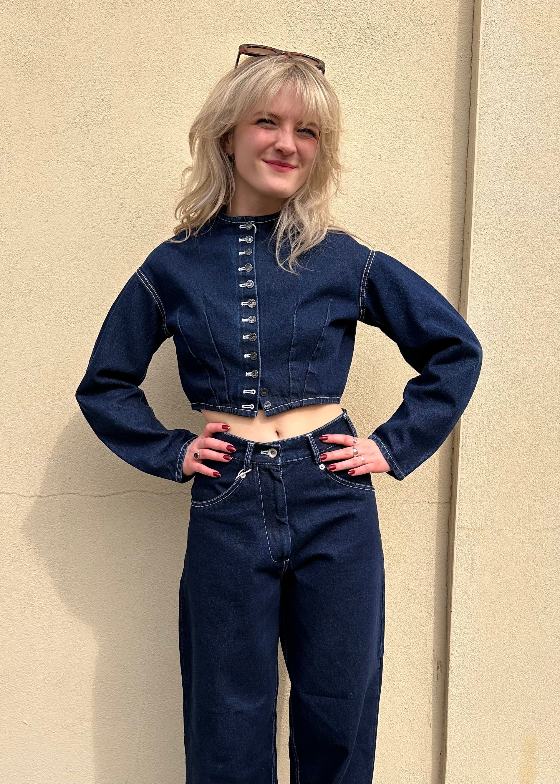 w'menswear bloomer jacket indigo