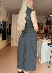 Demi Dress Ash Pinstripe