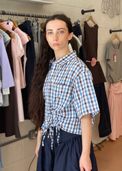 Cascade Shirt in Blue and Pink Plaid (Short Sleeve)