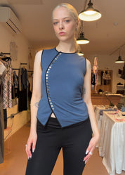 Caro Top Sleeveless in Harbor
