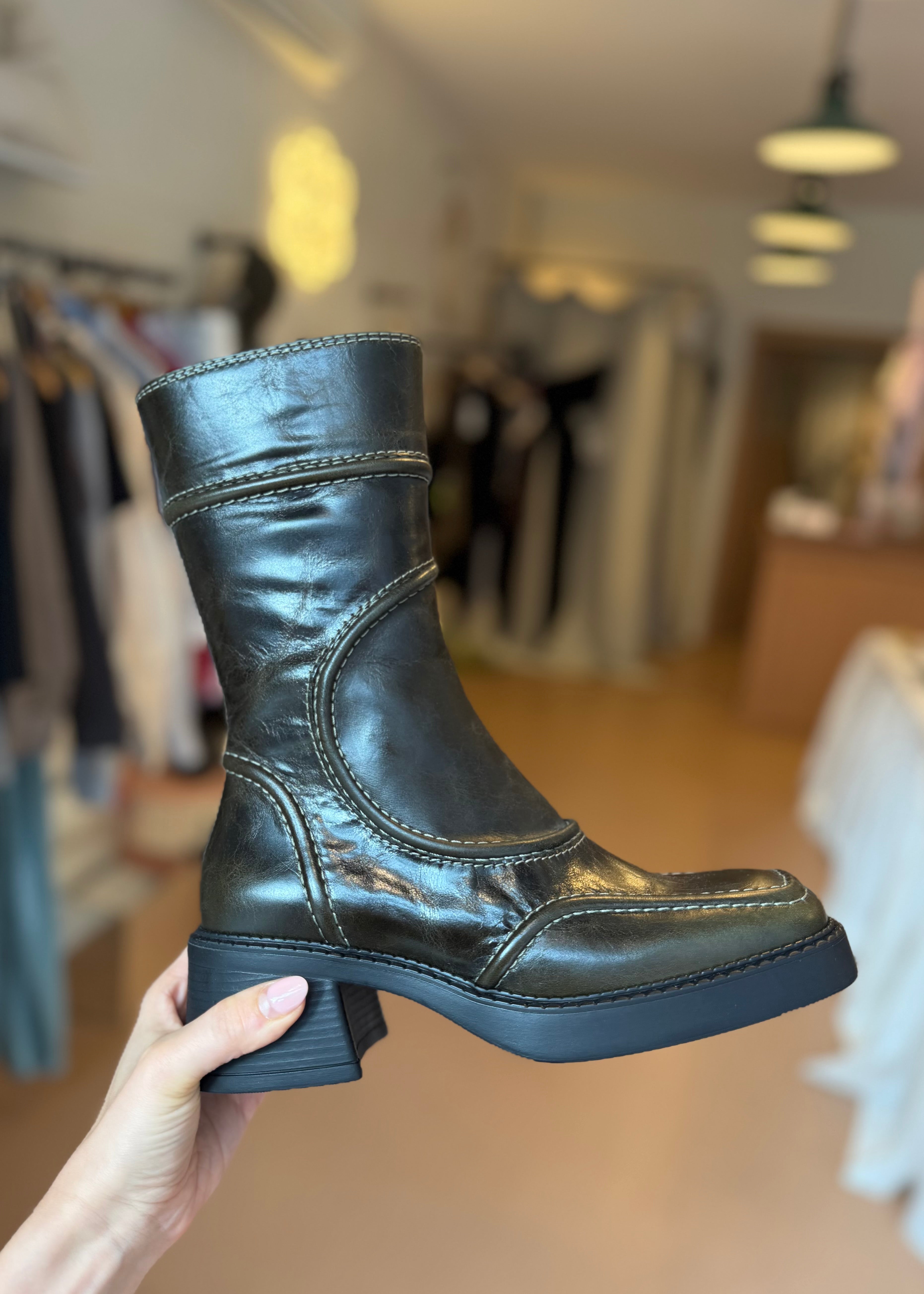 Malene Khaki Ankle Boots