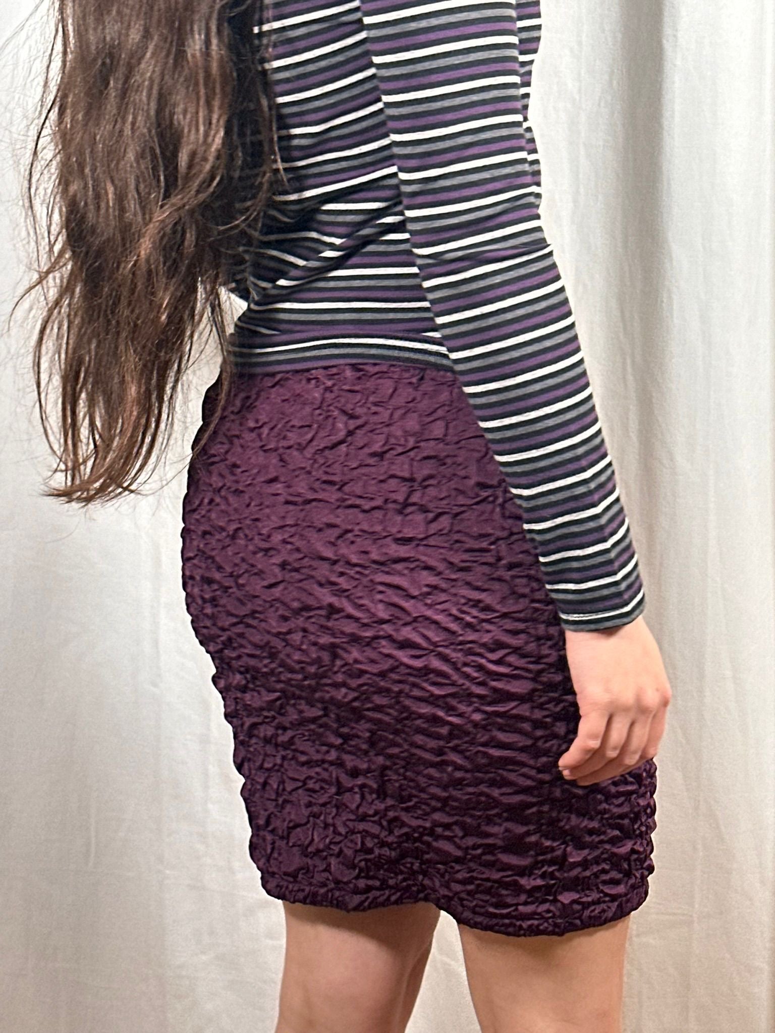 Burgundy Textured Mini Skirt
