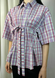 Bustier Shirt Pink Plaid