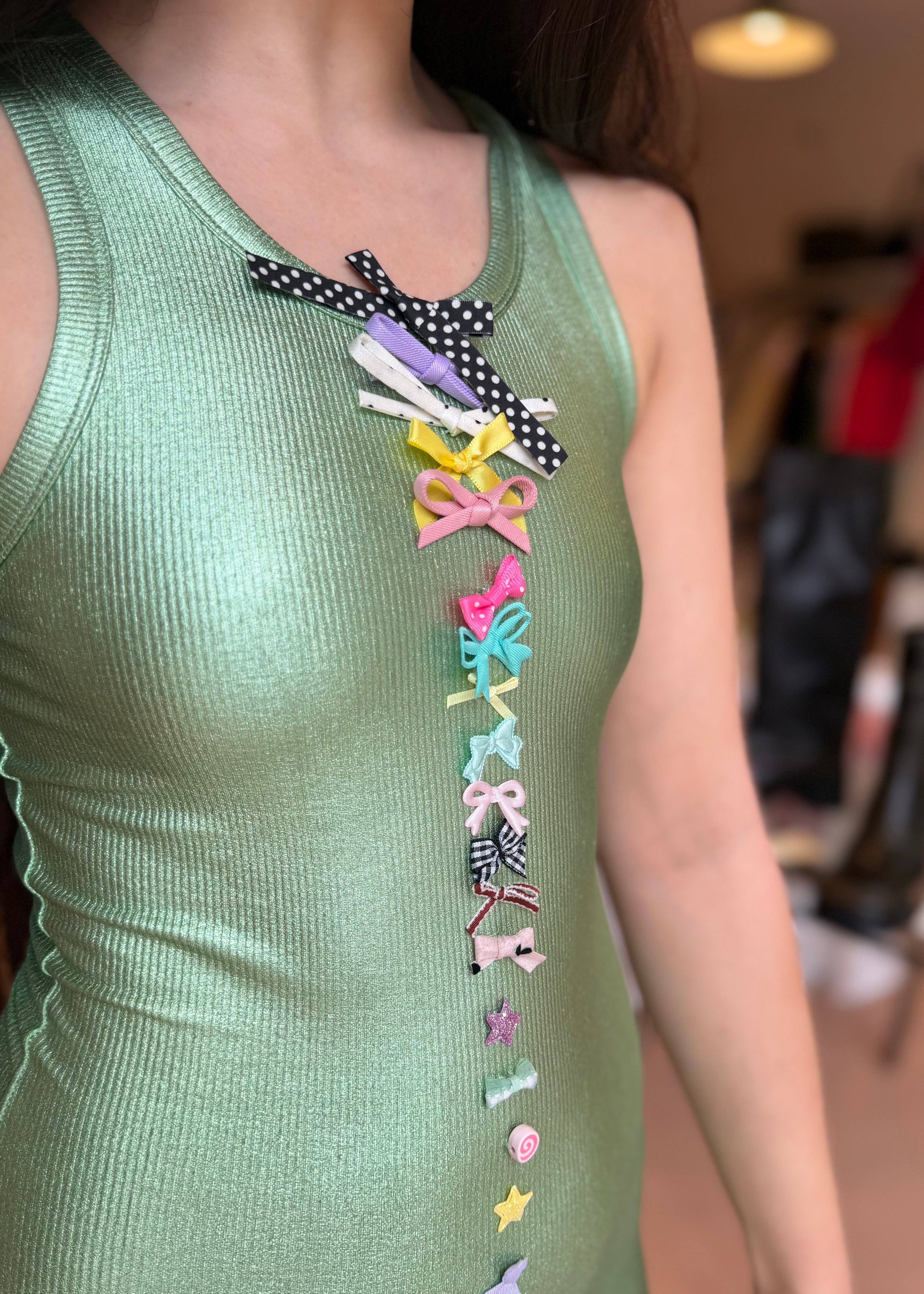 Glossy Grass Rib Vest Mini Dress