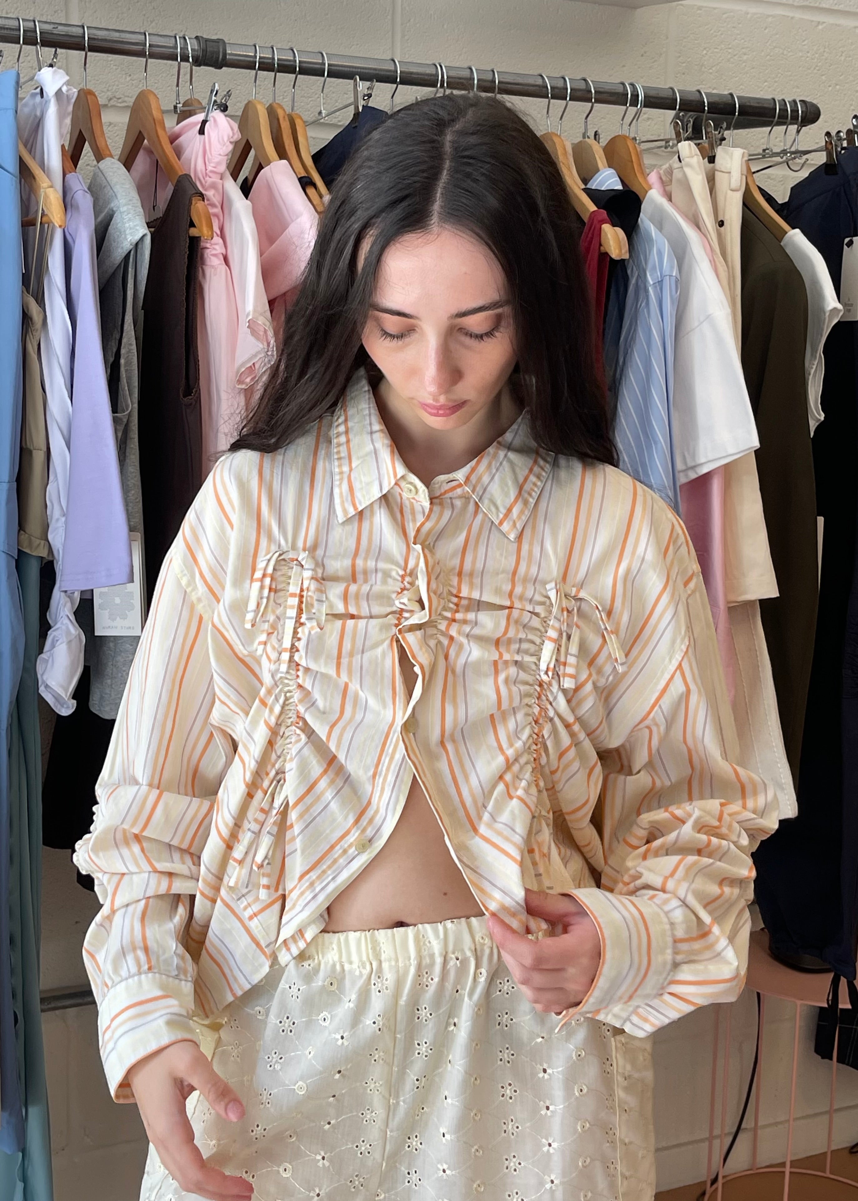 Valentines Shirt in Yellow and Orange Stripes