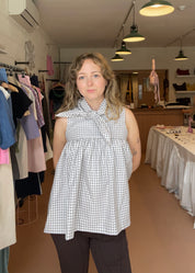 Thrills Top Brown Check