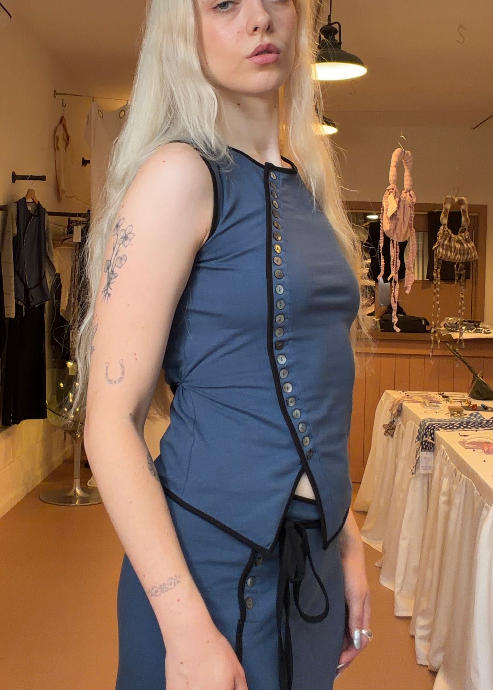 Caro Top Sleeveless in Harbor