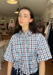 Cascade Shirt in Blue and Pink Plaid (Short Sleeve)