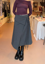 Sylvia Skirt Ash Pinstripe