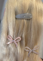 Ribbon Side Clips Pink