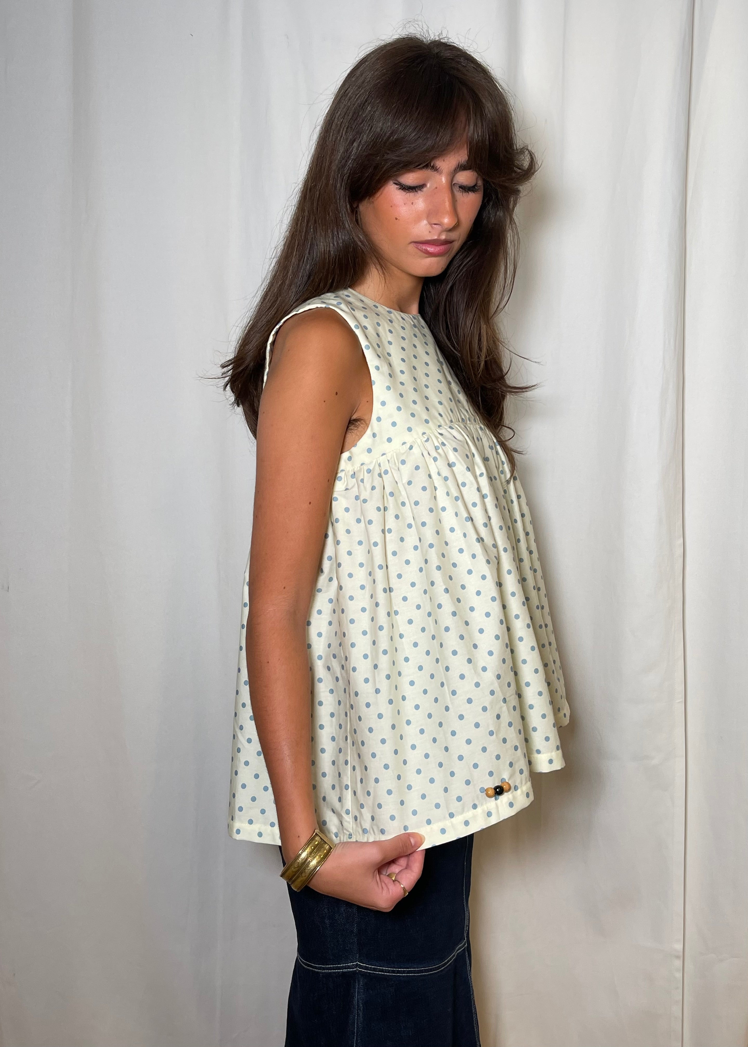 Thrills Top Yellow Dotty